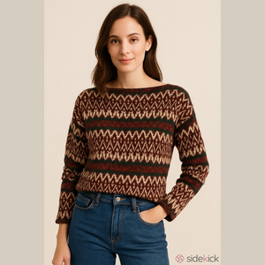 Vintage Icelandic Lambswool Scandinavian sweater boat neck womens Scandigirl